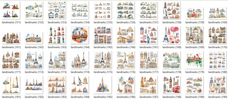 landmarks clipart, cityscape clipart, eiffel tower png, colosseum clipart, big ben clipart, paris clipart, world landmark, statue of liberty, eiffel tower clipart, travel clipart, landmarks, colosseum