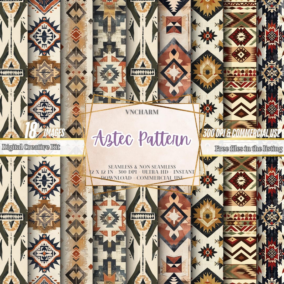 Aztec Seamless Digital Paper Print Seamless Pattern Repeat Sublimation ...