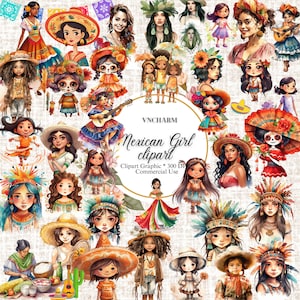 230+ Mexican Girl Clipart | Mexican girl clipart, fiesta clipart, mariachi clipart, dia de los muertos, mexican halloween, instant download