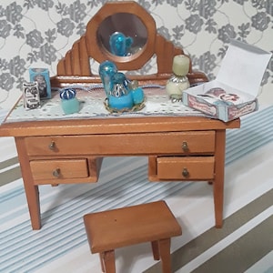 Dollhouse miniatures furniture,  vanity chair and more