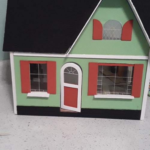 Vintage, wood Dollhouse, shops unused.