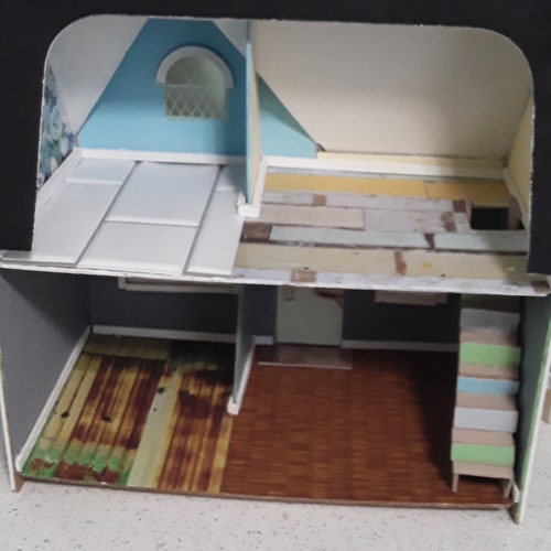 Vintage, wood Dollhouse, shops unused.