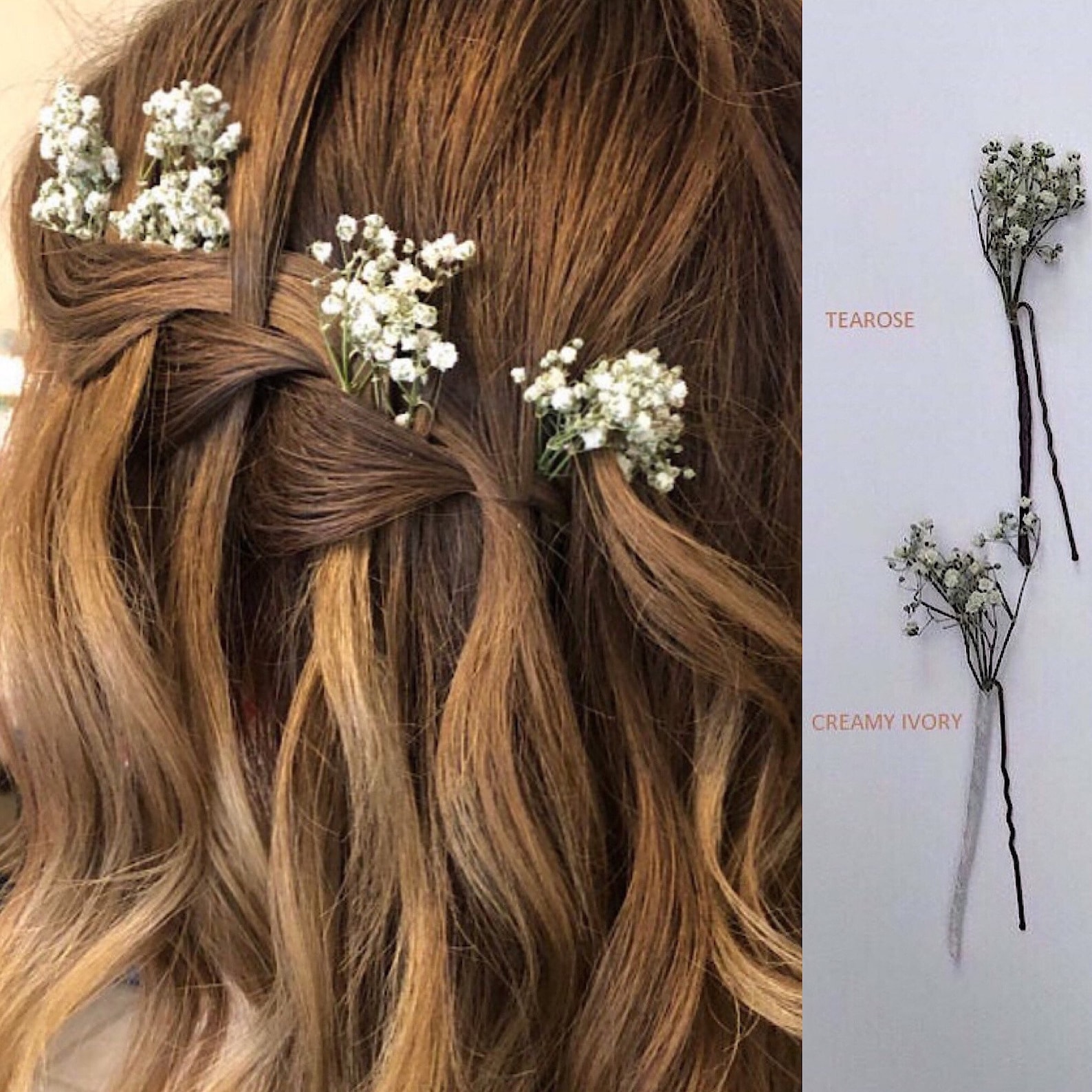 Dried Flower Gypsophila Hair Pins/hair Picks/baby's Breath Etsy UK