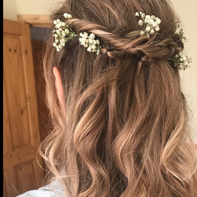 Dried Flower Gypsophila Hair Pins Hair Picks Baby S Breath Etsy