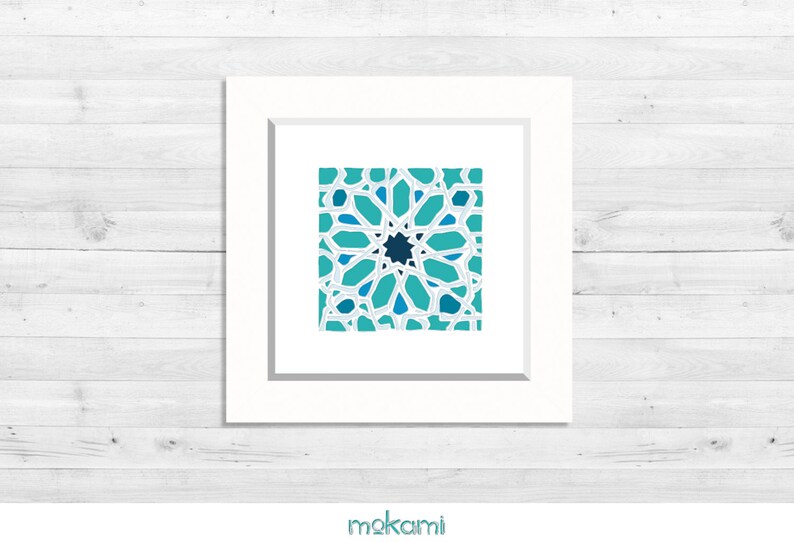 Moroccan Paper Print Star Mosaic Wall Decor Image 0
