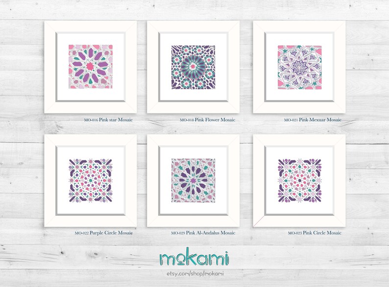 Purple Moroccan Paper Set Mosaic Terranean Home Image 0