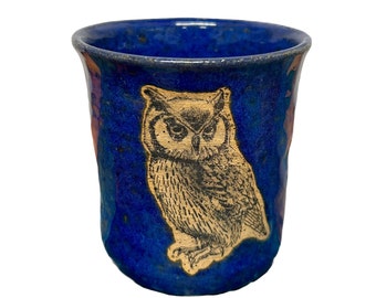 Handmade ceramic owl tumbler cup