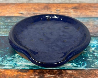Handmade ceramic stoneware spoon rest
