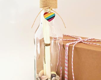 Personalized Message in a Bottle with Custom Charm & Message