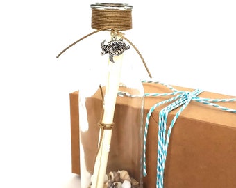 Message in a Bottle Gift Kit - Blank Paper for Your Personal Note – Kraft Gift Box