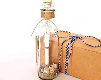 Surprise Vacation Gift Announcement | Your Personalized Note Inside Message in a Bottle | Ready to Gift