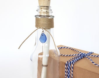 Sea Glass Message in a Bottle | Personalized Gift, Custom Note