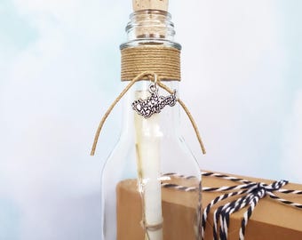 Personalized Message in a Bottle with Custom Charm – Birthday Gift