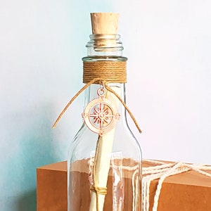 Blank Paper Inside Message in a Bottle | Hand-Write Your Own Message | Unique Handmade Gift | Great Beach-Themed Gift | Gifts for Grads