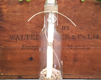 1st Anniversary Message in a Bottle Gift | Love Poem