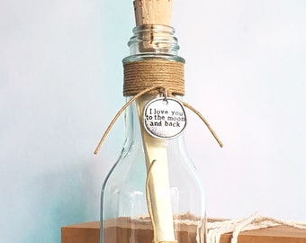 Romantic Verse Inside - Message in a Bottle in Gift Box