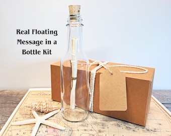 Real Floating Message in a Bottle Kit | Write Your Note - Release in Ocean