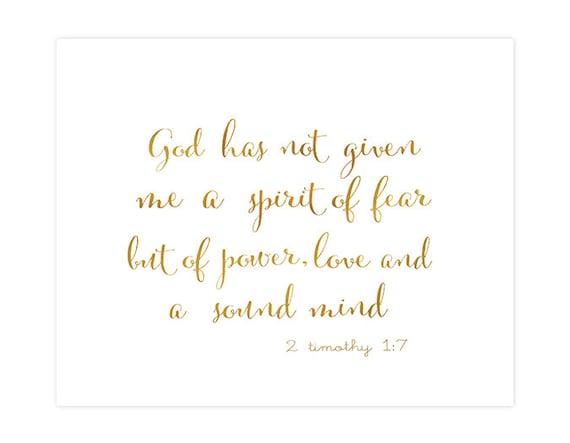 you have not given me a spirit of fear