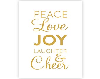Peace Joy Love - INSTANT DOWNLOAD - Holiday Art Print - 8x10 inches