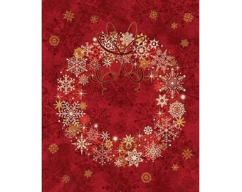 /"Starry Night II/" Green Wreath Panel by Northcott Fabrics-23/" x 44/"