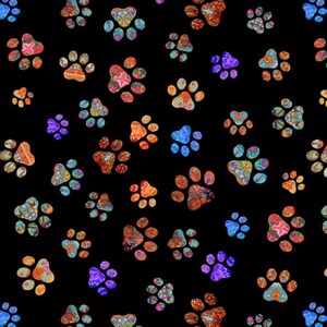 Kitty Paw Prints in the Fabric Room-Quilting Treasures-BTY-Digital Print