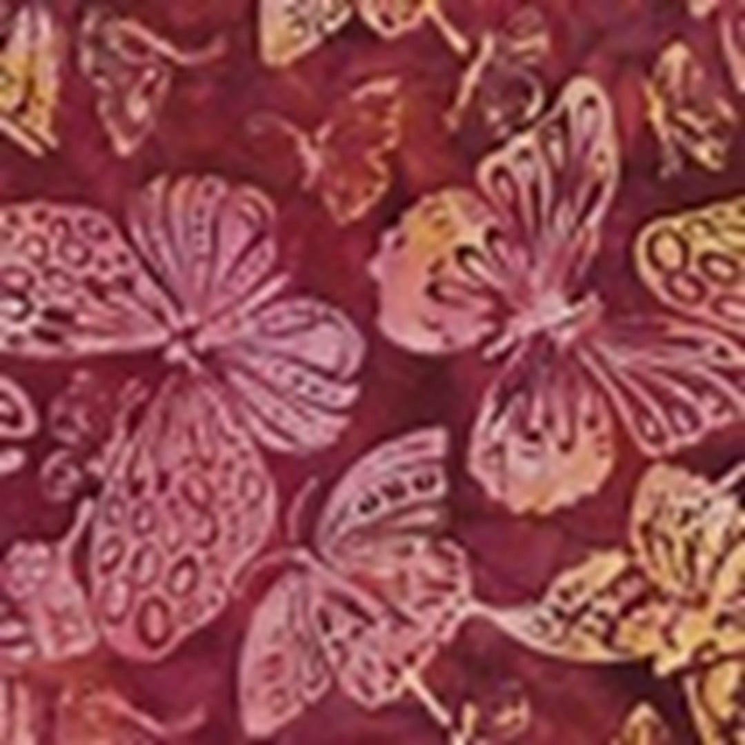 Island Batik-monarch Butterflies on Burgundy Background-bty - Etsy