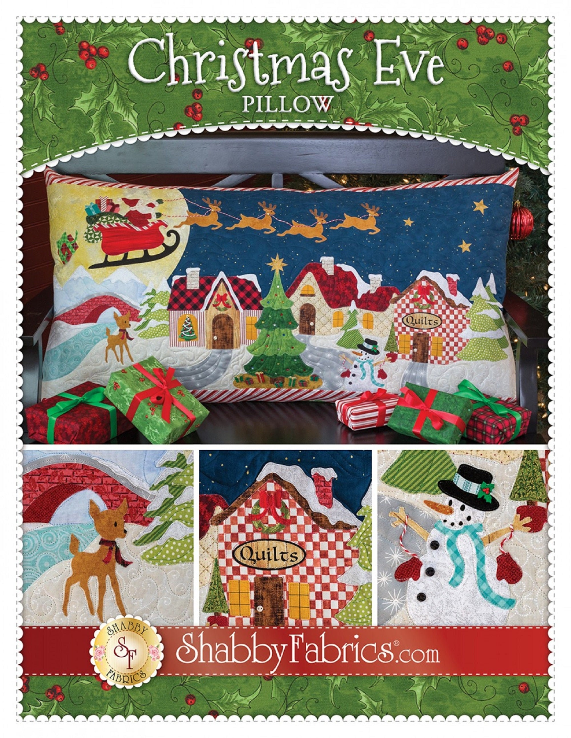 Christmas Eve Pillow Pattern by Shabby Fabrics Etsy