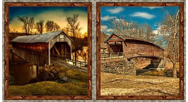 Artworks VII Covered Bridges Digital Panel by | Etsy
