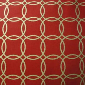 Metro Living "Gold Interlocking Rings"-Scarlet B/G-Robert Kaufman-BTY