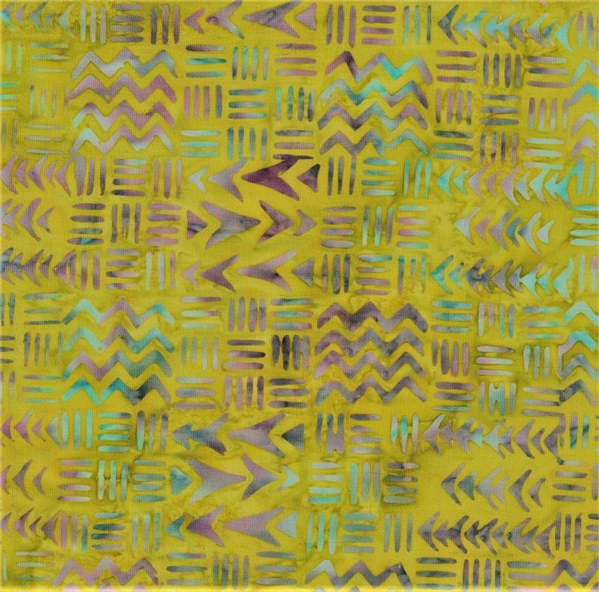 Fat Quarter-#5621-Chevrons on Yellow B/G-Batik Textiles