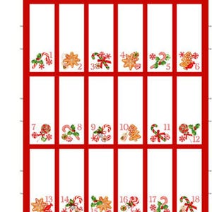Peppermint Candy Advent Calendar Panel by Northcott Fabrics
