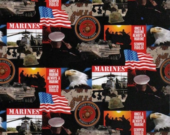 United States Marine Corps Collage-Sykel Enterprises-Fat Quarter