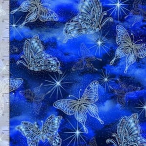 Butterflies Highlighted on Night Sky-Timeless Treasures-BTY