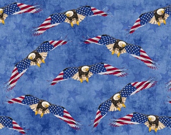 Land of the Free &quot;Eagles Tossed&quot;-Blank Quilting-1 Yard-Bin