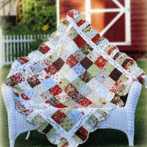 Baby Quilt Pattern, Charm Pack Quilt Pattern, Framed, Lap Quilt