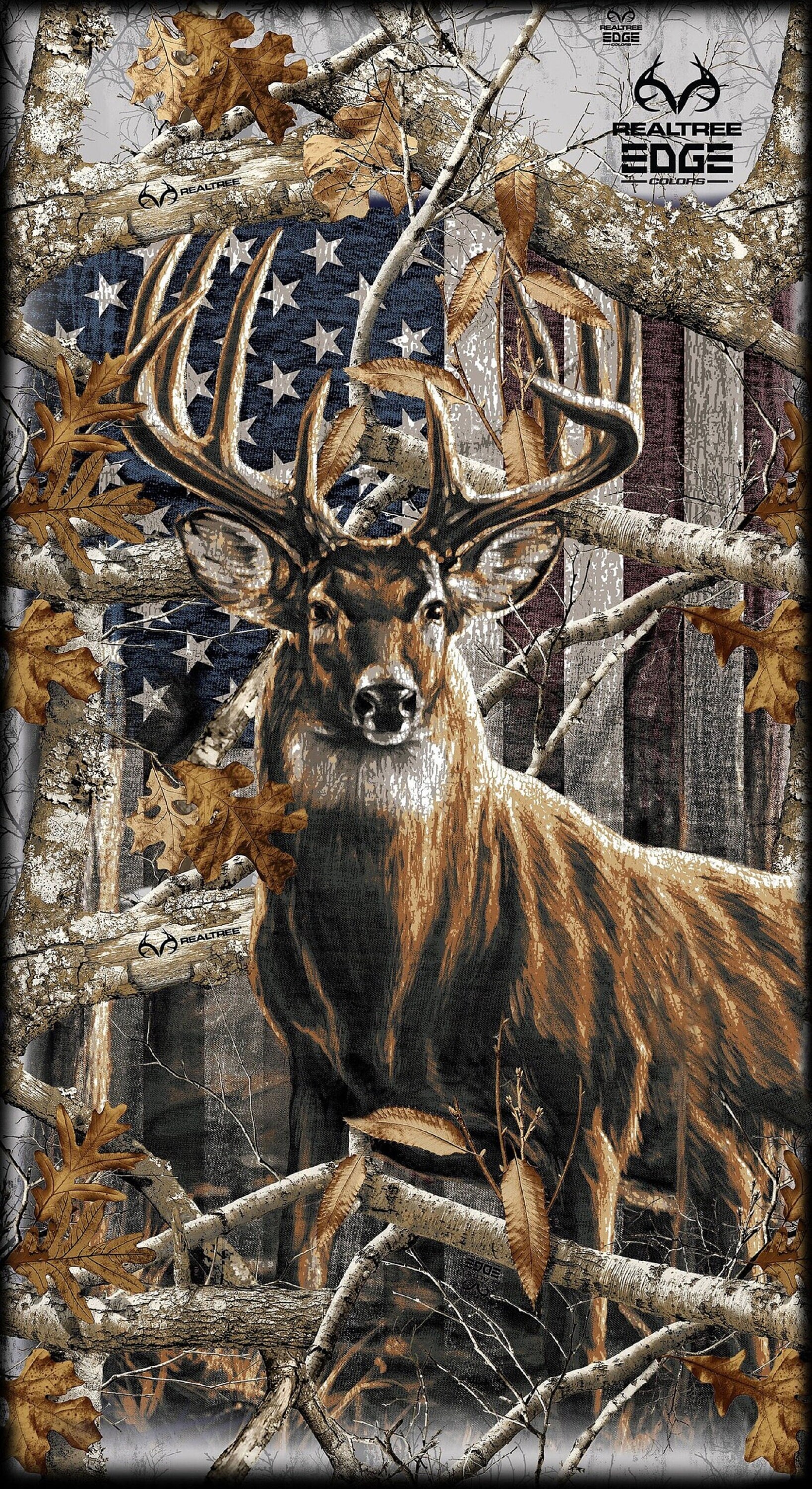 Real Tree Patriotic Deer Panel by Print Concepts-24 X 43 - Etsy Israel