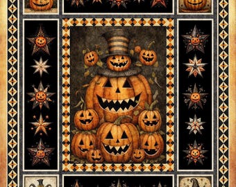 Jeepers Creepers Panel-Pumpkins-1 yard Panel-Quilting Treasures
