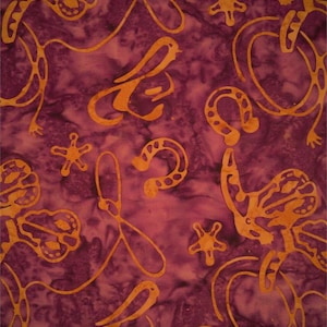 Fat Quarter-#5309-Boots and Cowboy Hats on Purple B/G-Batik Textiles