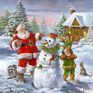Christmas Friends Panel by David Textiles