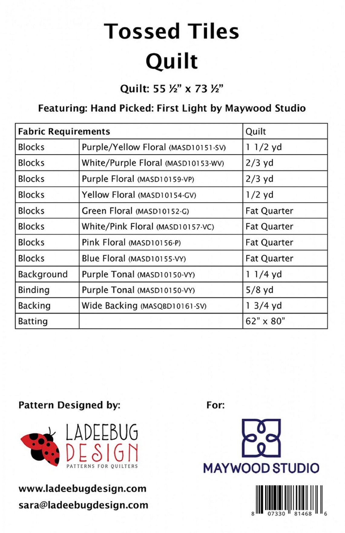 Tossed Tiles Quilt Pattern by Ladeebug Designs Etsy