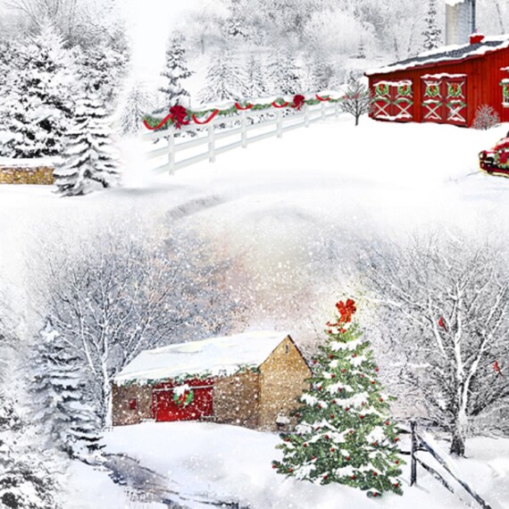 Winter Garden Birdhouses-Quilting Treasures-BTY