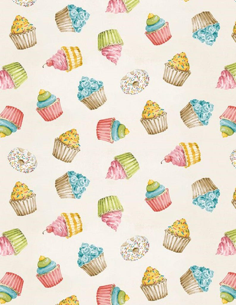 Sweet Little Pleasures-Cupcakes-Wilmington Prints-BTY image 1