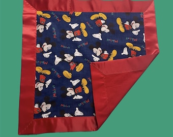 Lovey-Mickey Mouse w/Red Binding and Backing