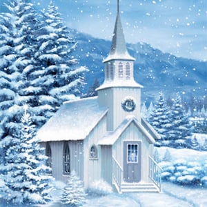 All That Glitters Country Church Panel by Northcott Fabrics