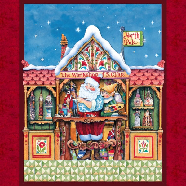 Santa Elf Panel by Jim Shore for Springs Creative