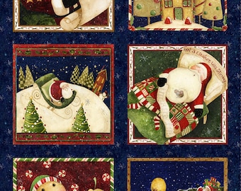 Panel navideño de pan de jengibre de Clothworks
