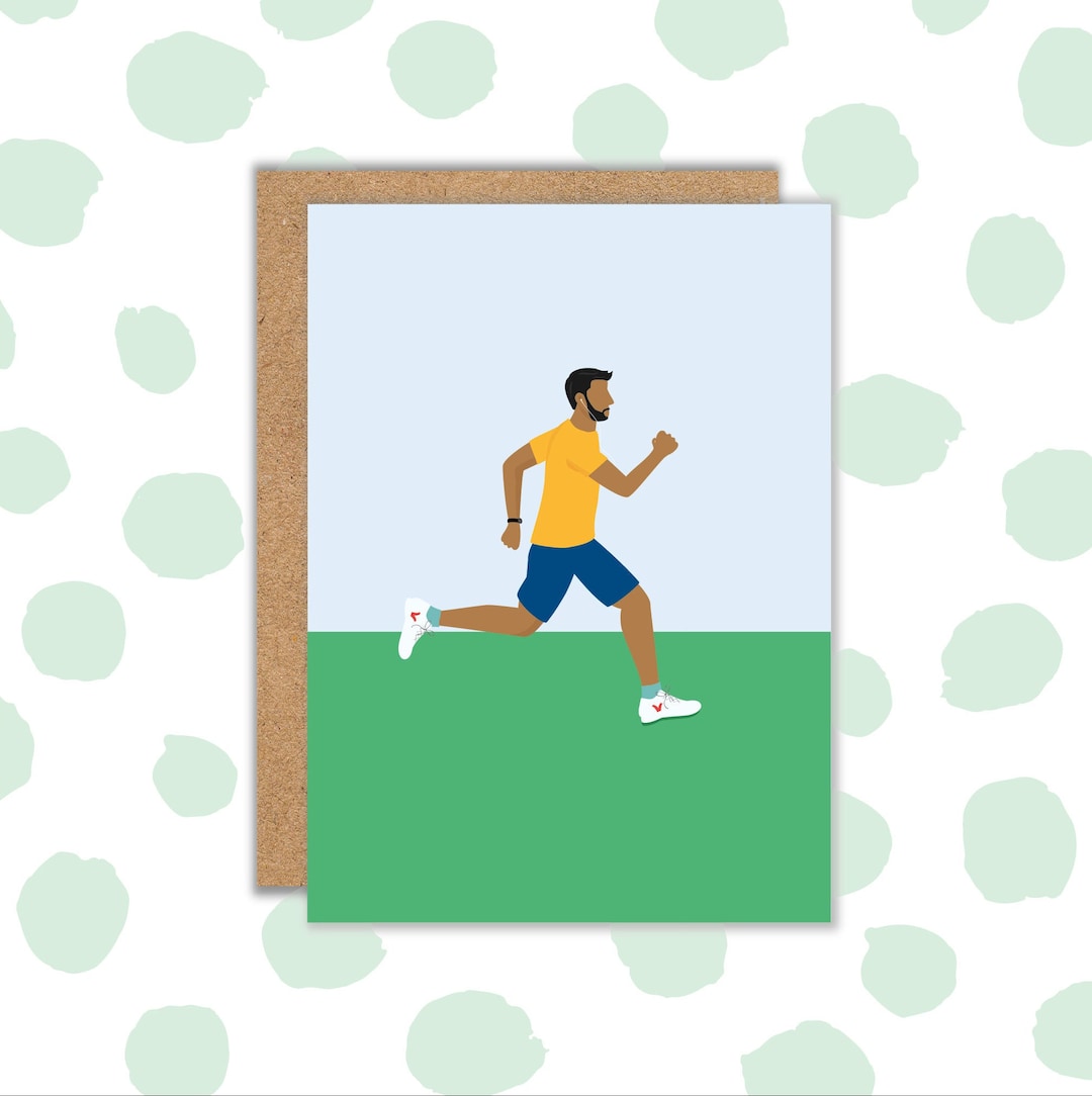 Running Birthday Card Birthday Card for Runner Male Running Etsy