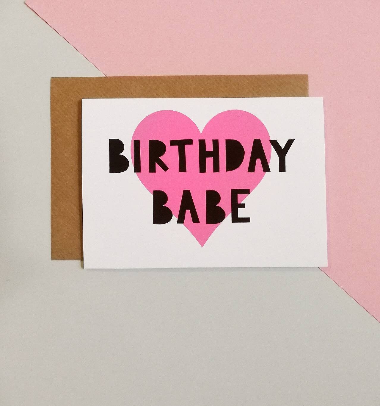 birthday babe card birthday babe birthday card sister birthday card friend pink birthday card helen richmond design etsy