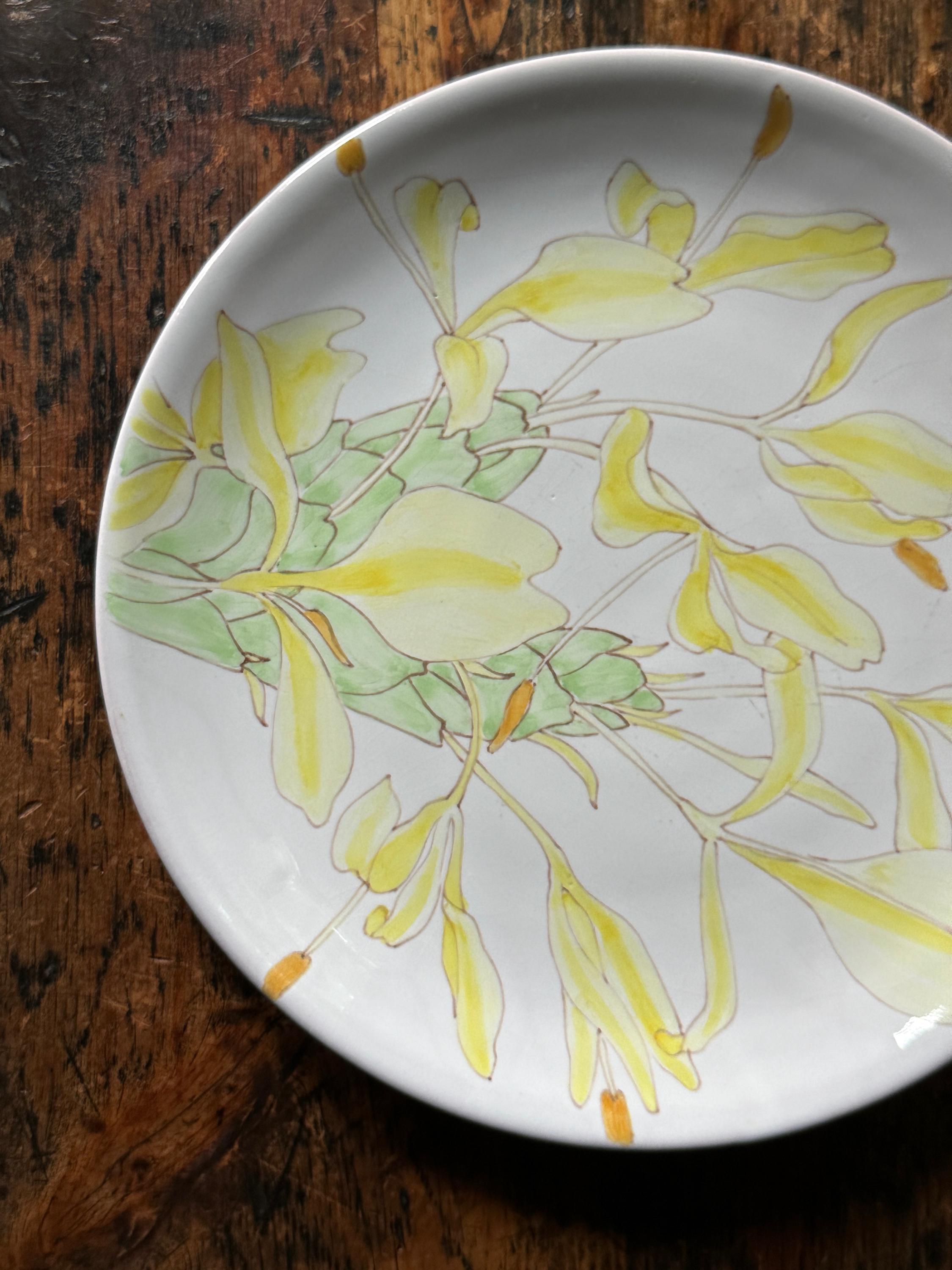Ernestine Salerno Dinner Plate: Vintage Italian Floral Ceramic