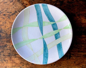 Vintage Ernestine Salerno Dinner Plate: Hand-Painted Abstract Italian Ceramic